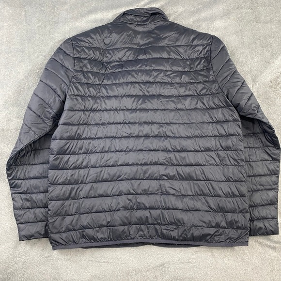 Mens Packable Insulated Puffer Large Jacket Black Full Zip Lightweight Very Warm - Picture 9 of 12